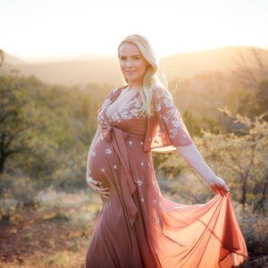 ASOS maternity flutter sleeve wrap dress